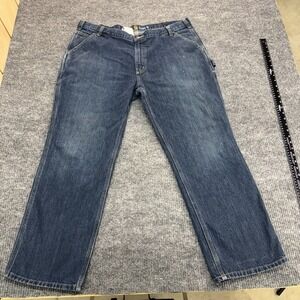 Carhartt Carpenter Jeans Mens 42x30 Blue Relaxed Fit Denim 5 Pocket High Rise